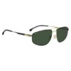 Double-bridge sunglasses in black with gold-tone trims Double-bridge sunglasses in black with gold-tone trims