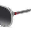 Double-bridge sunglasses in transparent acetate