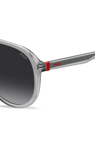 Double-bridge sunglasses in transparent acetate