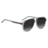 Double-bridge sunglasses in transparent acetate