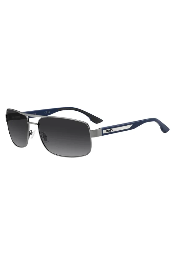 Double-bridge sunglasses with blue temples Double-bridge sunglasses with blue temples