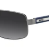 Double-bridge sunglasses with blue temples Double-bridge sunglasses with blue temples
