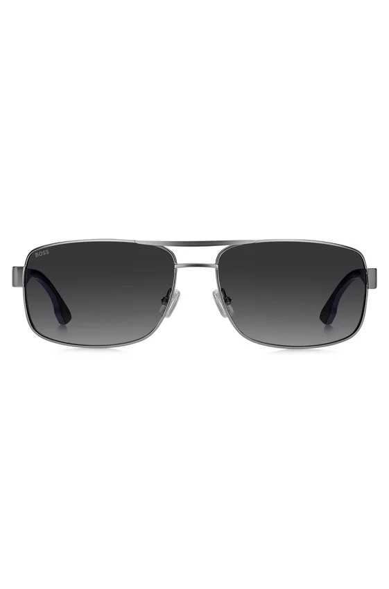 Double-bridge sunglasses with blue temples Double-bridge sunglasses with blue temples