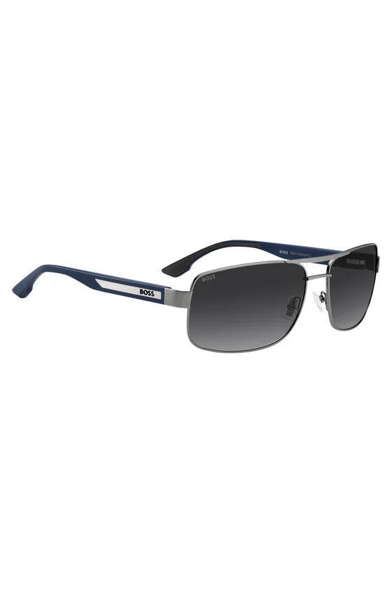 Double-bridge sunglasses with blue temples Double-bridge sunglasses with blue temples