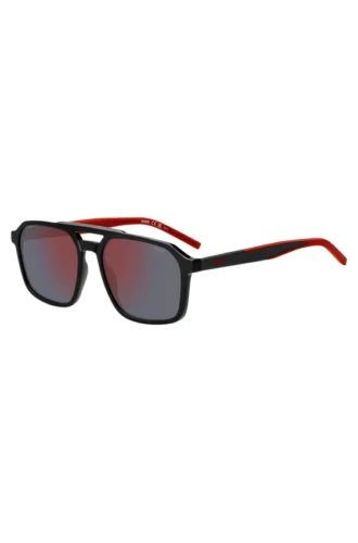 Double-bridge sunglasses with two-tone end tips