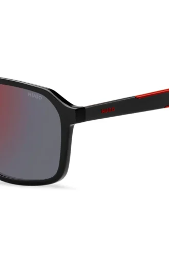 Double-bridge sunglasses with two-tone end tips