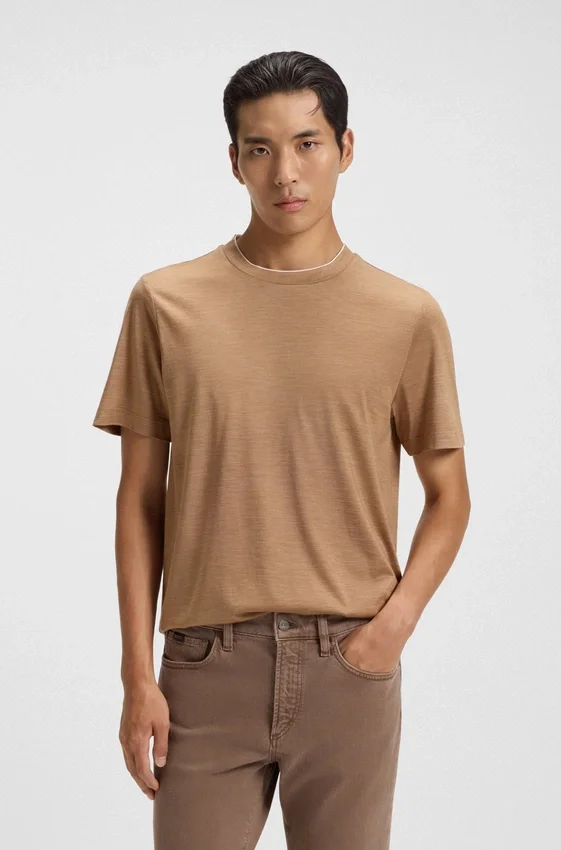 Double-collar T-shirt in cotton and silk Double-collar T-shirt in cotton and silk