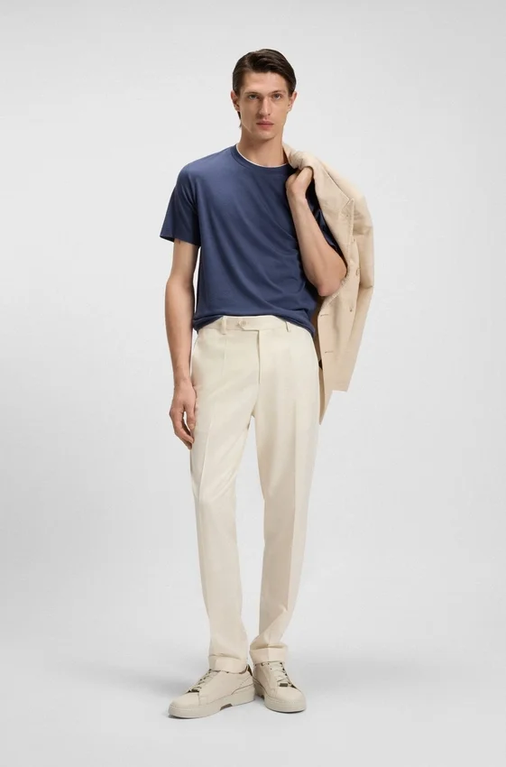 Double-collar T-shirt in cotton and silk Double-collar T-shirt in cotton and silk