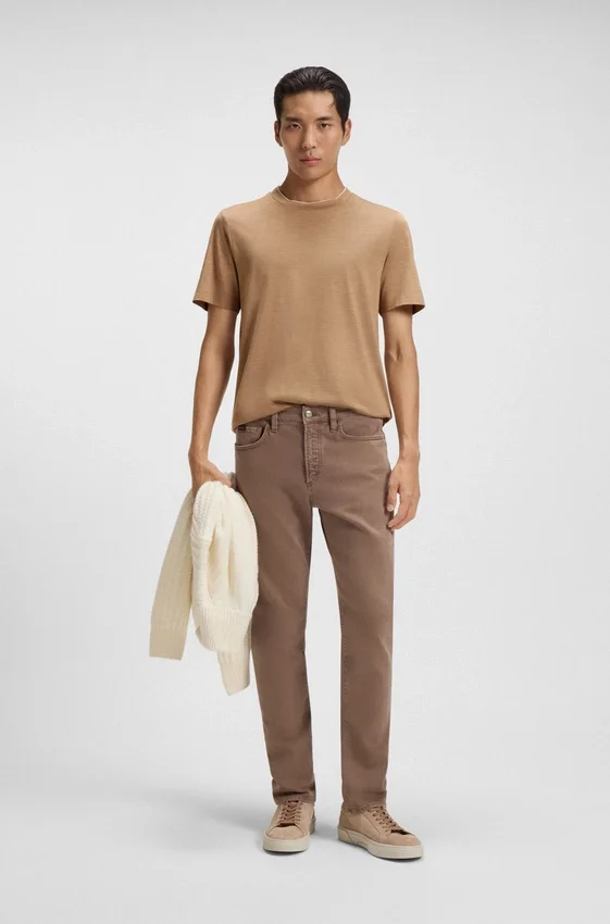 Double-collar T-shirt in cotton and silk Double-collar T-shirt in cotton and silk