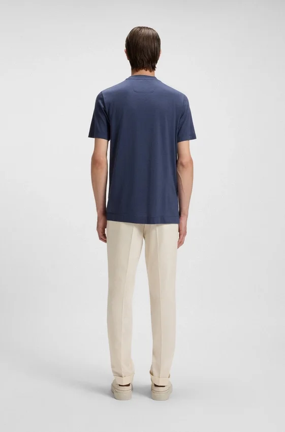 Double-collar T-shirt in cotton and silk Double-collar T-shirt in cotton and silk