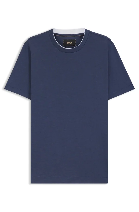 Double-collar T-shirt in cotton and silk Double-collar T-shirt in cotton and silk