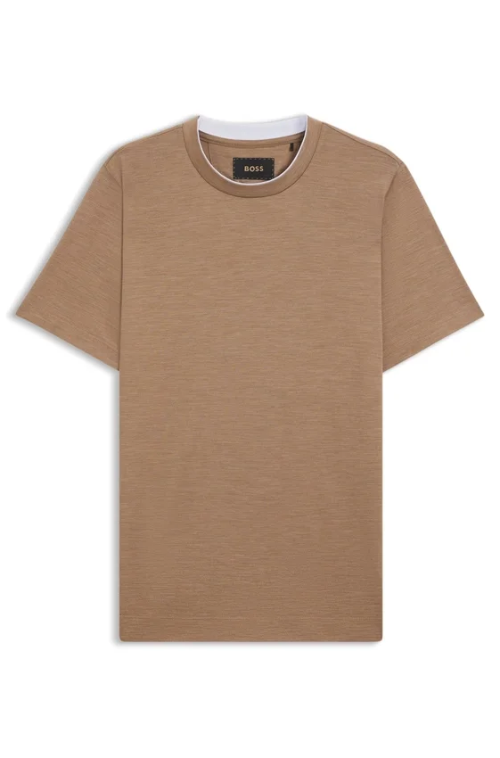 Double-collar T-shirt in cotton and silk Double-collar T-shirt in cotton and silk
