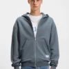 Double-layered zip-up hoodie in a cotton blend