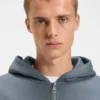 Double-layered zip-up hoodie in a cotton blend