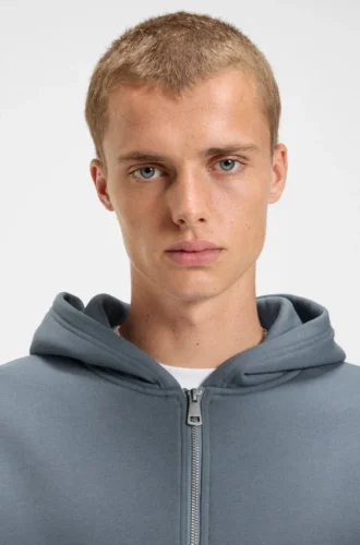 Double-layered zip-up hoodie in a cotton blend