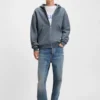 Double-layered zip-up hoodie in a cotton blend