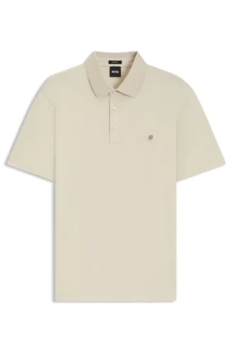 Double-monogram polo shirt in mercerised cotton