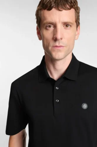 Double-monogram polo shirt in mercerised cotton