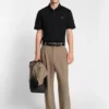 Double-monogram polo shirt in mercerised cotton