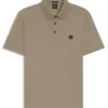 Double-monogram polo shirt in mercerised cotton