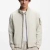 Double-piping blouson jacket with water-repellent finish Double-piping blouson jacket with water-repellent finish