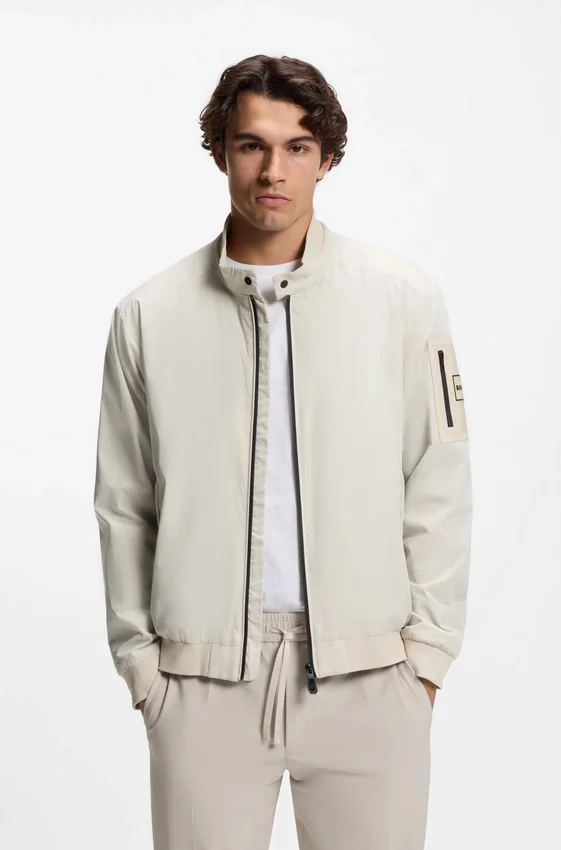 Double-piping blouson jacket with water-repellent finish Double-piping blouson jacket with water-repellent finish