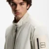 Double-piping blouson jacket with water-repellent finish Double-piping blouson jacket with water-repellent finish