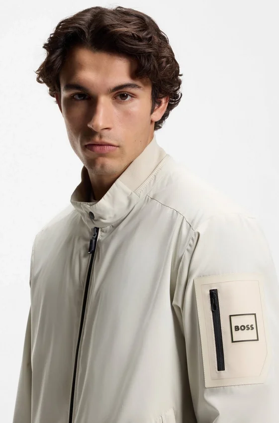 Double-piping blouson jacket with water-repellent finish Double-piping blouson jacket with water-repellent finish
