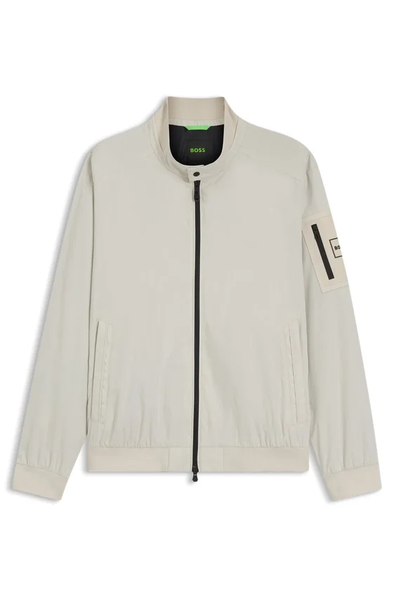 Double-piping blouson jacket with water-repellent finish Double-piping blouson jacket with water-repellent finish