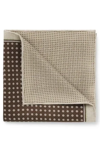 Double-print pocket square in Italian silk