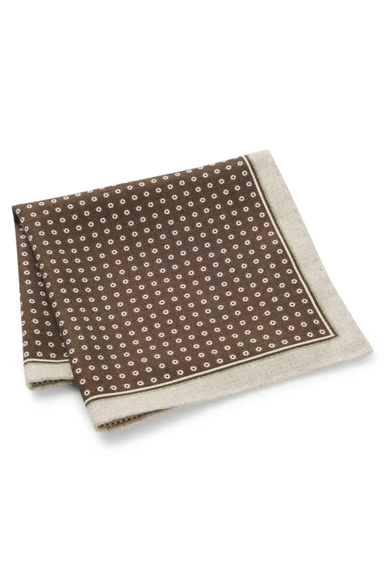Double-print pocket square in Italian silk Double-print pocket square in Italian silk