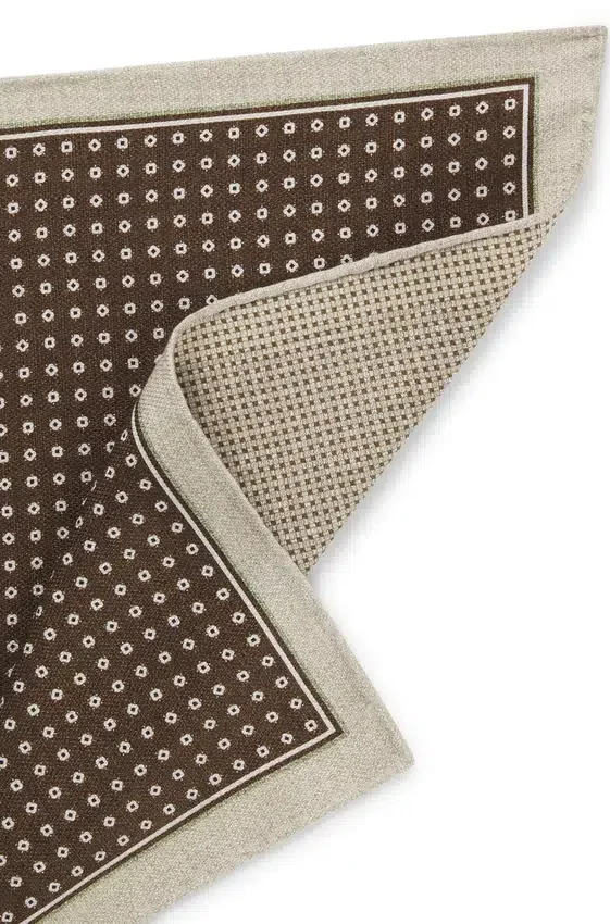 Double-print pocket square in Italian silk Double-print pocket square in Italian silk