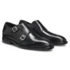 Double-strap monk shoes in leather