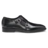 Double-strap monk shoes in leather