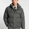 Down-filled jacket in flannel
