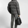 Down-filled jacket in flannel