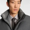 Down-filled jacket in flannel