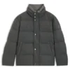 Down-filled jacket in flannel
