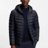 Down-filled jacket with water-repellent finish