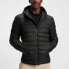Down-filled jacket with water-repellent finish