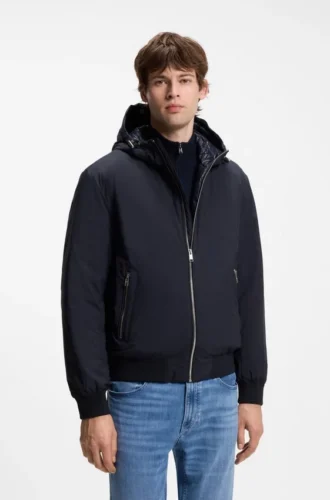 Down-filled jacket with water-repellent finish