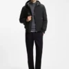 Down-filled jacket with water-repellent finish