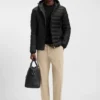 Down-filled jacket with water-repellent finish