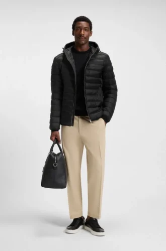 Down-filled jacket with water-repellent finish