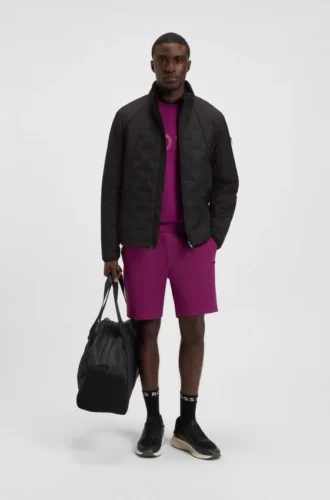 Down-filled jacket with water-repellent finish