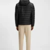 Down-filled jacket with water-repellent finish