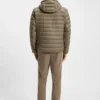 Down-filled jacket with water-repellent finish