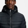 Down-filled jacket with water-repellent finish