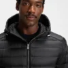 Down-filled jacket with water-repellent finish