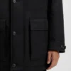 Down-filled jacket with water-repellent finish